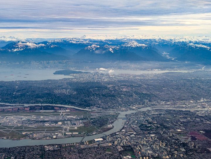 Vancouver from the air, looking north